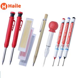 Markers Haile Solid Carpenter Pencil Set Woodworking Tools Builtin Sharpener Mechanical Deep Hole Construction Pencil Marker Scriber