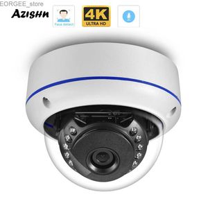 Other CCTV Cameras AZISHN 2.8mm Wide Angle Vandalproof 8MP 4K IP Camera Dome Metal Face Detect Audio H.265+ 5MP 4MP POE Human AI CCTV Security Cam Y240403