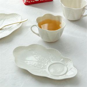 Filiżanki spodki ceramiczne filiżanki kawy i spodek espresso słodki kwiat vintage herbata matcha latte nordic tazas napój WK50CS