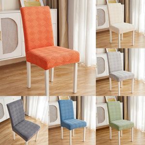 Chair Covers Solid Color Cover Elastic Plaid Jacquard Beautified Dustproof Anti Slip Home Textile