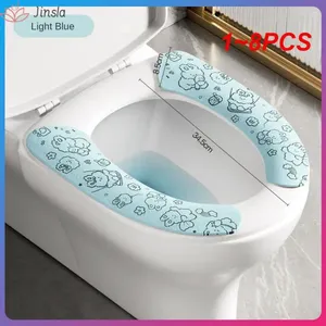 Toilettensitzabdeckungen 1-8pcs Paste Universal Cover Aufkleber Adsorption Four Seasons Badezimmerlieferungen