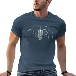 Herrtankar Delahaye 135 1940-talets klassiska bilvit kontur grafisk t-shirt estetiska kläder vintage t-skjorta för män