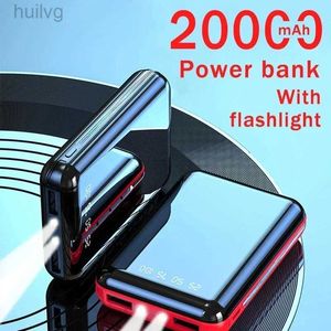 Mobiltelefon Power Banks Power Bank 20000MAH LED Digital Display ficklampa Externt batteri för iPhone 12 13 13Promax Mirror Screen Portable PowerBank 2443