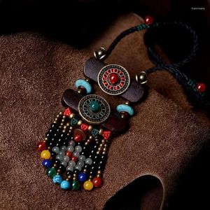 Pendant Necklaces Ethnic Women Fashion Bohemian Necklace Natural Stone Vintage Long Rope Chain Accessories Gifts