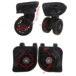 Double Row Roller Hardware 360° Spinner Casters Heavy Duty Wheel 1Pair Black