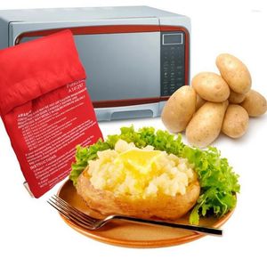 Ferramentas 1 PC Saco de Fogão Lavável Vermelho Batata Assada Microondas Cozinhando Rápido Rápido (cozinha 4 Batatas de Uma Vez)