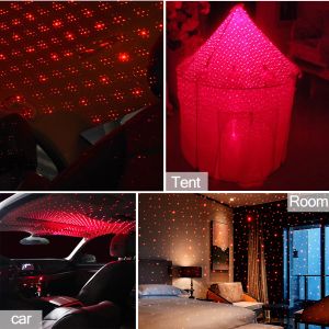 Araba Çatı Atmosfer LED STAR Projektör Işık Romantik USB Lazer Sahne Işık Ev Partisi Dekoratif Yıldız Odası için DJ DJ