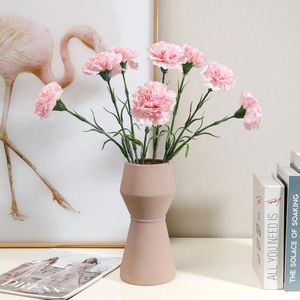 Decorative Flowers 5Pcs Moisturizing Carnation Mother's Day Gift Bouquet Real Touch Artificial For Home Decoration Fake