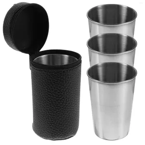 Copos de vinho copo de chá de aço inoxidável caneca de cerveja acessório de acampamento metal conveniente água caminhadas piquenique viagem