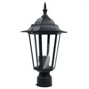 Bowls Post Pole Light Outdoor Garden Patio Driveway Yard Lantern Lamp Black Top