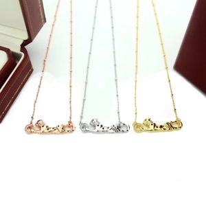 Designer pläterade 18k Gold Silver Rose Gold Leopard Necklace Microinlaid Zircon Gold Plated Bohemian Character Leopard Lady Collone Chain Chain