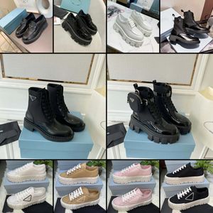 Designerstiefel Schnürstiefel Männer Frauen Stiefel Monolith Schwarze Lederschuhe Plattform Sneakers Klassische Stil Schuhe Matte Slipper Trainer Boots Luxus Martin