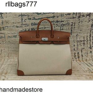 Handmade Bk Bag Handbag Luxury 50cm Man Totes Designer for Men Toppest Fully Quality Purse Leather+canvas Wax Line Stitching Wholesale Price