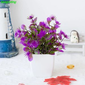 Decorative Flowers Of Artificial Plants Fake Green Indoor And Outdoor Decoration Plastic Pot Thin Gongying Grass Small