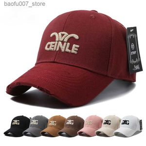 Ballkappen 2024 Frühlings Sommer Neue Trendy Brand Casual Vielseitige Baseball Cap Frauen Männer Mode verstellbares Loch Hip Hop Street Sun Hatsq240403