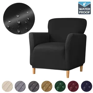 Stol täcker vattentätt tyg Enkel soffa täcker fast färgelasticitet Antislip för fåtöljhemmet vardagsrum