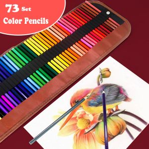 Pencils 36/48/72 48/72 Color Professional Oil Color Pencils Set Nontoxic Drawing Pencils Sketch Art Supplies with Canvas Pencil Bag