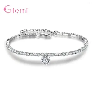 Link Armbänder große Promotion Echtes 925 Sterling Silber Armband Rund-/Wasserabfall/Herzform für Selektion Elegante Modeschmuck Frauen