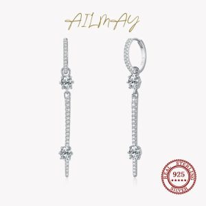 Серьги ailmay Fashion 925 Серебряные серебряные серебряные серебряные серебряные серьги с качающимися каплями для женщин роскошные свадебные свадеб