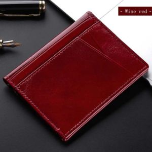 Portafoglio maschile morbido Super Slim Wallet Guido Mini Credit Creed -Credit Chiaro Portafoglio borsetta per cartoncino sottile per donne