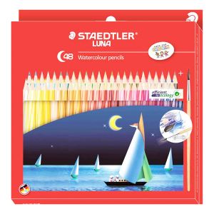 Lápis Staedtler Luna Classic Water Color Lápis 48 Cores Design Arte Pintura Água Desenho solúvel Profissional Lápis de cor profissional Lapiz