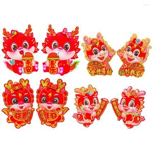 Wallpapers 4 Pairs Of Chinese Zodiac Dragon Wall Door Stickers Year Decoration R