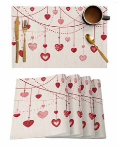 Столовые коврики День святого Валентина любовь коврик для свадебного праздничного вечеринка обеденная кухонная принадлежность салфетка