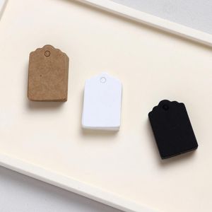 Schmuckbeutel, 100 Stück, 2 x 3,5 cm, Kraftpapier-Tags, hängende Etikettenkarte für kleine Unternehmen, DIY-Pakete, Geschenk, Kekse, Kleidungsstück, Süßigkeiten-Display