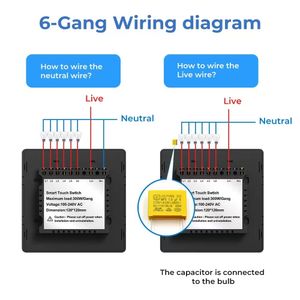 4/6 gang tuya wifi zigbee US eu kr smart switch brasile wall light switch 4x4 touch pannello smart life tramite alexa google home alice