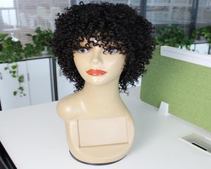 Kisshair Jerry curl short human hair wig machine made glueless wigs bouncy curly Brazilian hair wigs for women4477355