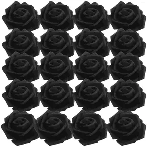 Decorative Flowers 100 Pcs Artificial Rose Dinning Table Decor Black Roses Bulk Decorations