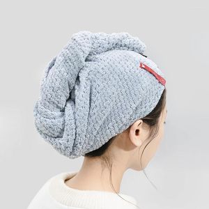 Handduk tjock magisk mikrofiber duschkapp med badhattar torrt hår snabbt torkar mjukt för lady turban huvud absorberande och snabbtorkande