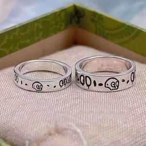 Band Rings Classic Mens Designer Ring Love Rings for Women Ghost Skull Luxury Plated Vintage Silver Letter Fashion Unisex Homme Bague 2024