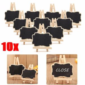 10 ПК/SET Mini Wooden Blackboard Универсальная доска объявлений портативная свадебная вечеринка декоративные детали декоративные детали