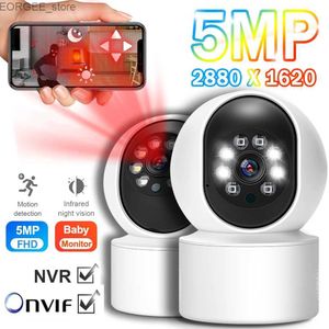 Inne kamery CCTV 3PCS 5MP kamera Wi -Fi wideo wideo Wewnętrzna zabezpieczenia domowy Monitor dziecka IP CCTV bezprzewodowa kamera Nocna wizja inteligentna śledzenie Y240403