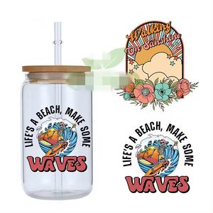 3"-4" 4 inch 10.16cm Small Decals UV DTF Cup Wrap Transfer For Cups Mugs Tumblers Libbey Can Glass Coffee Wrap 16oz 20oz Printing Custom Label Sticker 10,000