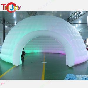 Großhandel Outdoor -Aktivitäten 5m 8m schwarzer aufblasbarer Iglu Dome Party Zelt mit LED -Lichtstruktur Workshop für Event -Party -Hochzeitsausstellung