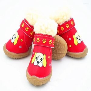 Hundkläder små skor utomhusstövlar pu för chihuahua varm vintervattentät anti slip valp husdjur