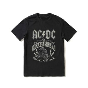 メンズTシャツ2023ホットセールサマー100％コットンACヘルズベルズ1980 DCブラックTシャツメン半袖クールティーヒップホップストリートウェアTシャツ2443