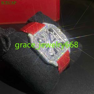 Custom High-End Luxury Bling Full Diamond Watch Hip Hop ECED OUT VVS Moissanite Edelstahl Uhr Watch Frauen