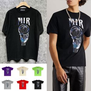 Herr t-shirts färgglada brev tryck märke män kortärmad t-shirt designer kläder tee skjorta homme vår o-hals tshirt storlek s-2xl