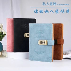 Planners A5 password lock diary notepad business office creative stationery notebook work loose leaf ledger planner supplies agenda 2023