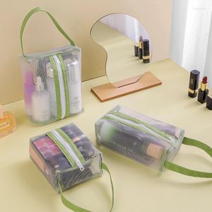 Storage Bags Transparent Nylon Mesh Cosmetic Bag Women Travel Portable Wash Skincare Make Up Pouch Large Capacity Pencil