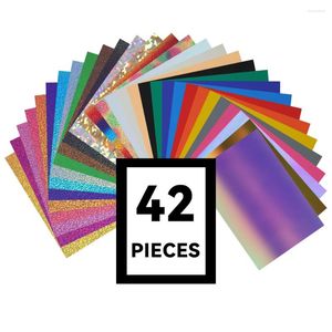 Window Stickers HOHOFILM HTV Heat Transfer Bundle: 42 Pack 12" X 8" Decoration For T-Shirt 30 Assorted Colors Accessories