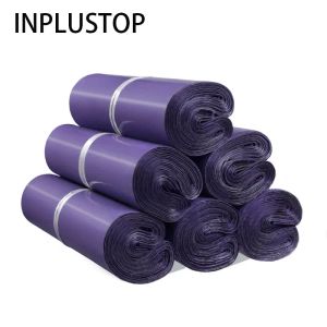 Bags INPLUSTOP Plastic Clothing Express Bags Purple Color Self Adhesive Seal Transport Mailing Bag Poly Envelope Gifts Shoes Pouch