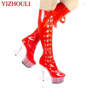 Dance Shoes Model Banquet Stage Runway Boots Club Pole Dancing Performance High 13-15 Cm Heels