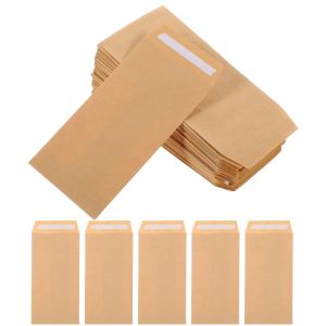 Envelopes 100Pcs Data Pack Business Envelopes Cash Mini Kraft Paper Mailing Money Saving Small Items Storage Money Saving Packets Envelope