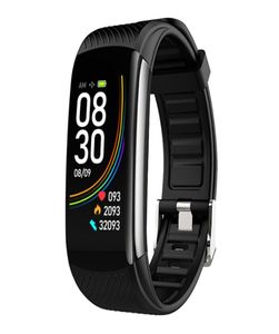 6 cores c6t smartwatch rastreador de fitness esporte pulseira freqüência cardíaca pressão arterial monitor inteligente saúde pulseira termômetro temperat2556224