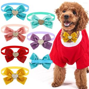 Abbigliamento per cani 10pcs Fashion Pet Cat Bowtie Bowties Shiny per SmallMedium Dogsum Boutique COUL COVILE COSTRUI