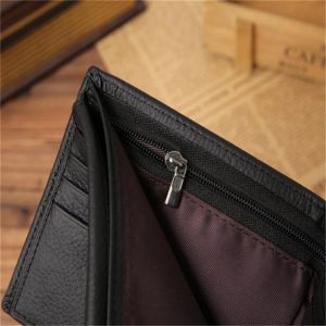 Korta män plånböcker Slim Card Holder Högkvalitativa manliga plånböcker PU -läder Small Coin Pocket -dragkedja Män plånbok